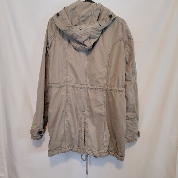 Hollister Women's Hooded Parka Jacket - Gray - Picture 2 of 13